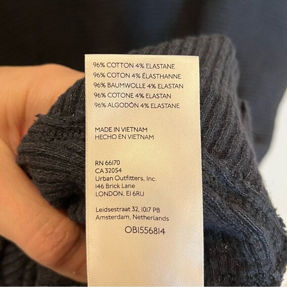 We The Free by Free People Casey Mock Neck Ribbed Tunic in Black size Small - Picture 8 of 14